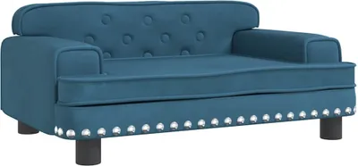 Produktbild von vidaXL Hundebett Blau 70x45x30 cm Samt