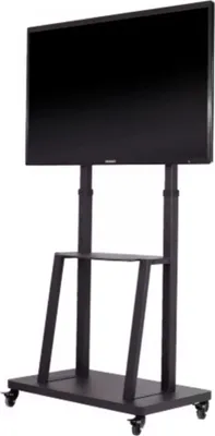 Obrázek produktu pro Nastavitelný podstavec pod televizor Vaylen 32–80" – s kolečky a policemi – výškově nastavitelný – černý – max. 65 kg