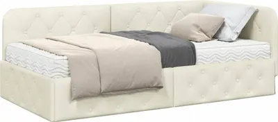 Obrázek produktu pro Rohový rám postele Krémová 100 x 200 cm samet
