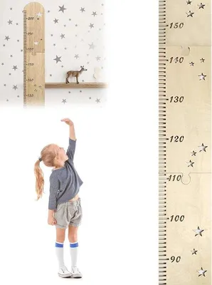 Zdjęcie produktu dla Wysokiej jakości drewniana miarka dla dzieci – 200 cm – do zawieszenia na ścianie – miarka wzrostu – miarka dla niemowląt i małych dzieci