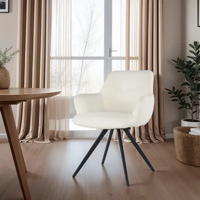 2er Set Stühle Doreen 61x83x65 cm Stoff Stahl Weiß_Natur24