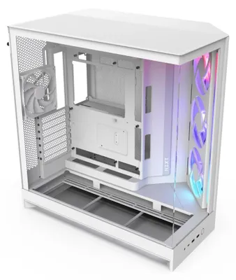 Produktbild von NZXT H9 Flow RGB - Dual-Kammer ATX PC-Gehäuse - Weiß