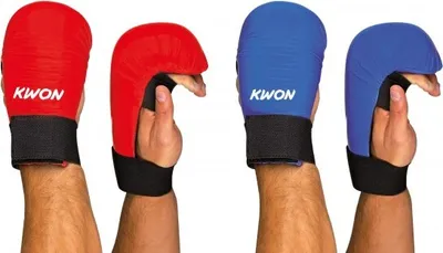 Produktbild von Karate Handschützer ohne Daumenschlaufe CE. in 2 Farben blau L