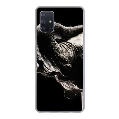 Produktbild von MuchoWow® Handyhülle Schutzhülle Hülle für Samsung Galaxy A71 Elefant - Schwarz - Tiere - Porträt Silikon Softcase Handy Hülle - Kartenbesitzer