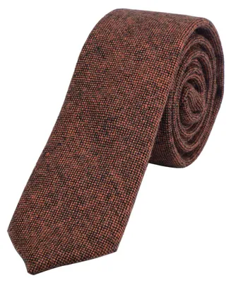Produktbild von DonDon Herren Krawatte 6 cm Baumwolle orange-schwarz