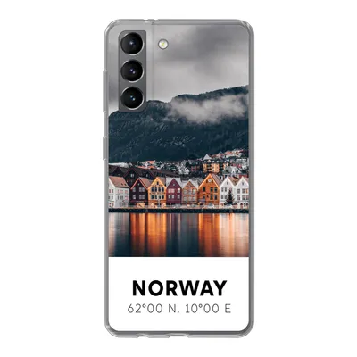 Produktbild von MuchoWow® Handyhülle Schutzhülle Hülle für Samsung Galaxy S21 Norwegen - Skandinavien - Bergen - Winter Silikon Softcase Handy Hülle - Softcase