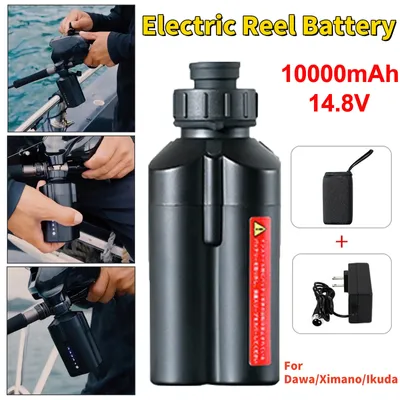 Produktbild von 14,8 V 3500 mAh Akku für elektrische Angelrollen, für Daiwa 600MJ, G300j/L, Shimano Beastmaster 9000 6000 601DH, Akku für Power Assist-Rollen zum Meeresangeln mit Ladegerät,,10000mAh mit Leistungskapazitätsanzeige