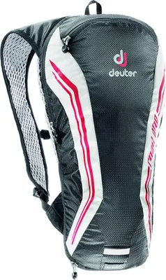 A Deuter hydration backpack against a white background.
