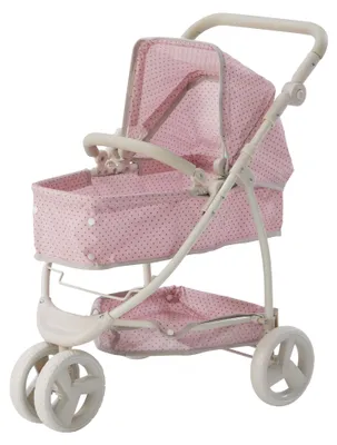 Produktbild von Olivia's Little World 2 in 1 Kinderwagen Puppenwagen Faltbar Rosa/Grau OL-00009