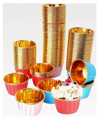 Produktbild von Papier Muffinförmchen 150 Stück aus Aluminiumfolie für Cupcakes und Muffins