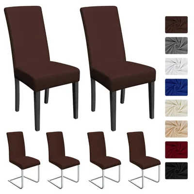 Produktbild von Solidchoice – Set aus 6 elastischen Stuhlhussen für Esszimmerstühle