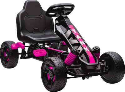 Produktbild von AIYAPLAY Kinder-Tret-Go-Kart, Kinder-Go-Kart mit Freilauf, Bremse, rutschfesten EVA-Rädern, Vorwärts- und Rückwärtsgang, Tretauto für Jungen und Mädchen von 3-6 Jahren, Rosa