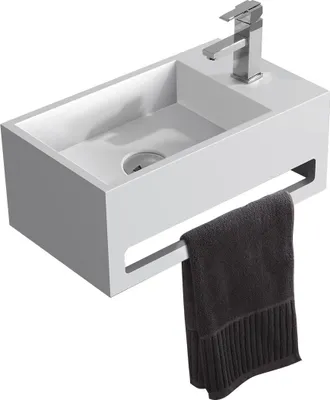 Produktbild von Mineralguss Waschbecken für Gästebadezimmer, Oberfläche:Matt