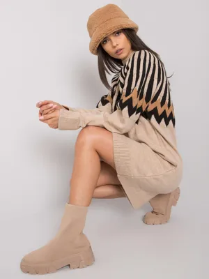 Produktbild von Rue Paris Pulloverkleid für Frauen Olwelen beige Universal