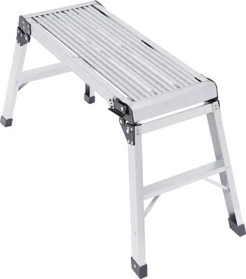 Produktbild von Arbeitsplattform aus Aluminiumlegierung - Klappbare Plattformleiter - 150 kg Traglast - Rutschfeste Matte - Sicherheitsverriegelungen - 108×41×50 cm
