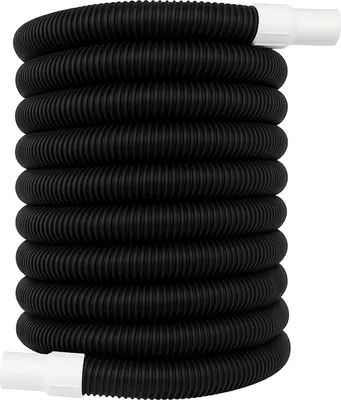Zdjęcie produktu dla Wąż basenowy Relaxdays, wąż spiralny 32 mm, długość 10 metrów, wąż do basenu i ogrodu, tworzywo sztuczne, czarno-biały