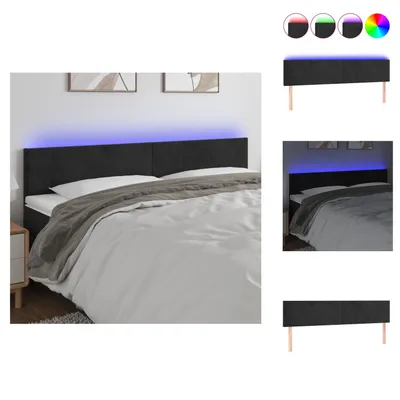Produktbild von vidaXL LED Kopfteil Schwarz 160x5x78/88 cm Samt -  Kopf- & Fußenden