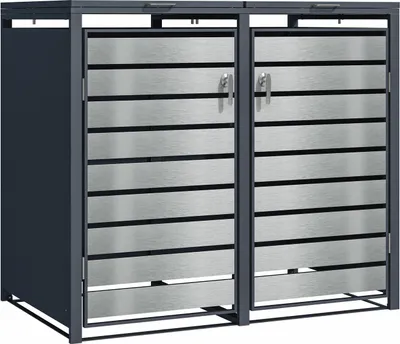 Produktbild von Phoenix GB2213ASK Aufbewahrungsboxmit doppelten Rollen - Galvanisierter Stahl - Witterungsbeständig - Abdeckung für Außenbox - Silber