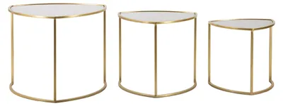 Immagine prodotto di Mauro Ferretti tavolino Triangle set di 3 Ø 60x50-50x45-40x40 cm oro