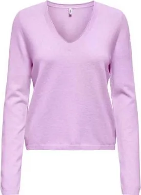 Produktbild von ONLY ONLLOYAL LS V-NECK PULLO KNT NOOS Super Pink/Melange M