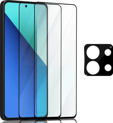 Produktbild von 2-Pack Xiaomi Redmi Note 13 Pro Displayschutzfolie & 1-Pack Linsenschutz – gehärtetes Glas 9H – Super Qualität 3D