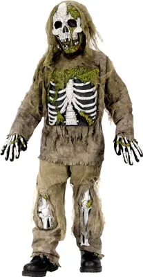 Produktbild von Zombie Skelett - Halloween Kostüm Kinder Junge Kindergröße: 140