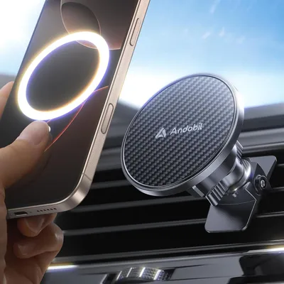 Image de Support de téléphone pour voiture, compatible MagSafe, à fixer sur la grille d'aération, avec un aimant de 20xN55, pour les modèles iPhone 12 à 16