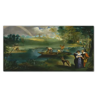 Produktbild von Coloray Bild aus Leinwand 120x60 Leinwand Dekoration - Wald-Fluss