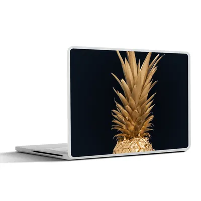 Produktbild von MuchoWow® Laptop Aufkleber Sticker Cover Ananas - Gold - Farbe - Schwarz - Obst - Luxus 30x21 cm - Sticker für Laptop - Selbstklebend