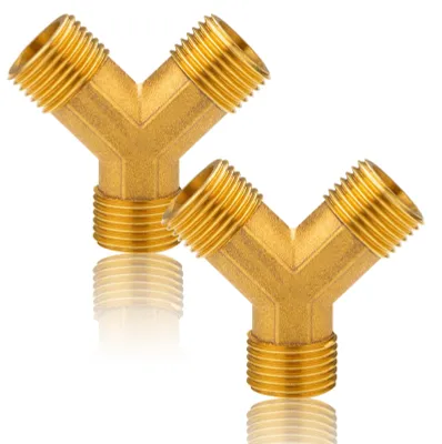Productafbeelding van 2 Stuks Messing 1/2 Inch Y-Stuk 2-Wegen Verdeelstuk voor Water