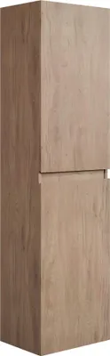 Produktbild von Badplaats Badezimmerschrank Angela 40 x 30 x 150cm Kastanien Eiche - Hoch Badschrank mit 2 Türen, Vormontiert und mit Soft-Close