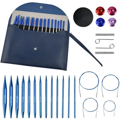 Productafbeelding van Set breinaalden, verwisselbaar, metaal, 13 paar, 3,0-10,0 mm, 4 lengtes, 40-100 cm