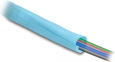 Productafbeelding van DELOCK textielsleeve, zelfsluitend, hittebestendig, 2 meter x 25 mm, blauw, blauw, polyester, -50 - 150 °C, 1 stuk, China, 2,5 cm