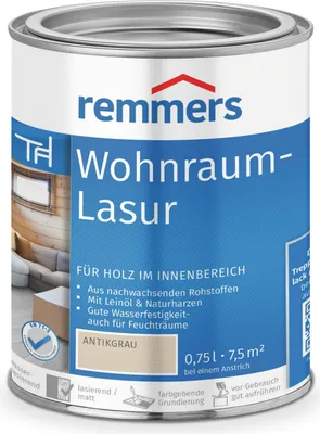 Produktbild von Remmers Wohnraum-Lasur antikgrau 0,75 l, Holzlasur innen