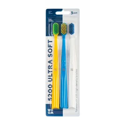 Obrázek produktu pro Woom 5200 Ultra Soft Toothbrush Szczoteczka do zębów, 3 sztuki