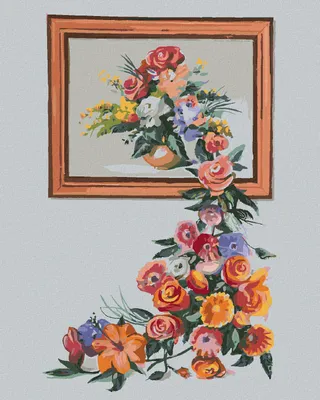 Produktbild von Zuty - Malen nach Zahlen - BLUMEN UND EIN GEMÄLDE (D. RUSTY RUST), 40x50 cm, mit Keilrahmen (bereits gespannt)