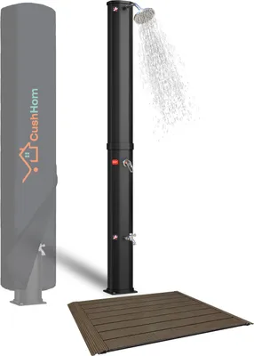 Produktbild von CCLIFE Solardusche mit Bodenplatte 40L Solar Gartendusche Pooldusche Regendusche Außendusche,Schwarz