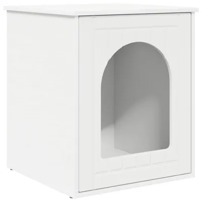 Obrázok produktu pre vidaXL Domček pre mačky, biely, 53 x 52 x 62 cm, drevotrieska