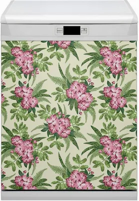 Produktbild von Magnet Folie für Geschirrspüler Magnete  Geschirrspüle Magnet für Spülmaschine 60x70 cm Nachbildung - Tropische Blumen