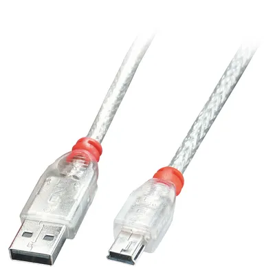 Produktbild von LINDY USB 2.0 Kabel Typ A/Mini-B transparent M/M 2m