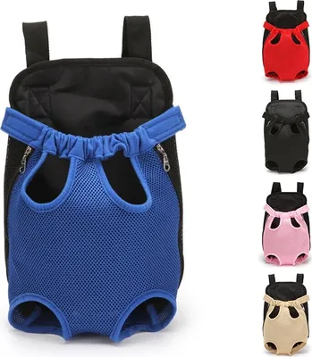 Obrázok produktu pre Nastaviteľný batoh pre psov, na bicykel, pre šteňatá, na cesty, na turistiku, pre domáce zvieratá, nosič pre psov, sieťovaný batoh pre domáce zvieratá - modrý - 38 cm x 23 cm