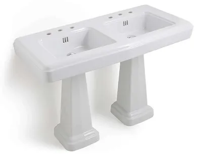 Image de Lavabo Rétro en Céramique 130 cm - Fifties