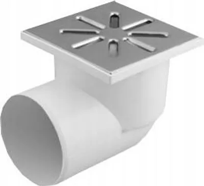 Obrázok produktu pre Odvodňovacia mriežka 15x15cm Bočný odtok Ø110 AQUER