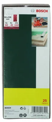 Produktbild von Schwingschleifer-Schleifblatt-Set, 25-teilig, B&D 8-Lochung, 93 x 230 mm, 60-240