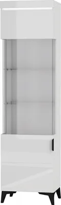 Obrázek produktu pro Nábytek24 Vitrína 53 cm Baldur BDW-1 se 2 skleněnými policemi Skříň do obývacího pokoje Vitrína
