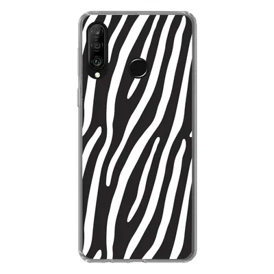Produktbild von MuchoWow® Handyhülle Schutzhülle Hülle für Huawei P30 Lite Tiere - Zebradruck - Schwarz Silikon Softcase Handy Hülle - Handyhülle