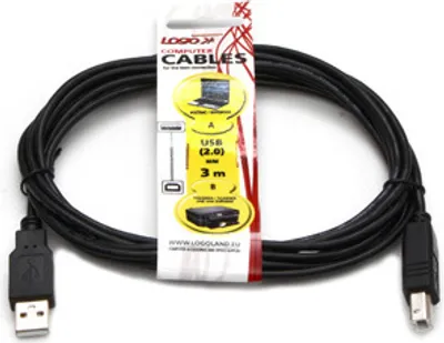 Immagine prodotto di Logo Cavo USB (2.0), USB A M - USB B (M), 3 m, nero