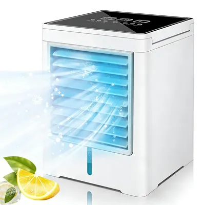 Produktbild von Tragbare Klimaanlage ohne Abluftschlauch, 470 ml wassergekühlter Luftkühler,3 Geschwindigkeiten,Touchscreen,  für Schlafzimmer und Zuhause