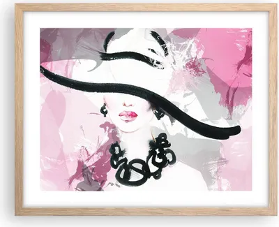 Produktbild von Gerahmtes Poster - Rahmen in heller Eiche - Frau Abstraktion - 50x40 cm - Wand Bild - Wanddeko - Wandbilder - Kunstposter - Wandposter - Bilderrahmen - Bilder - Kunstdruck - Wandbild - P2NAA50x40-3690