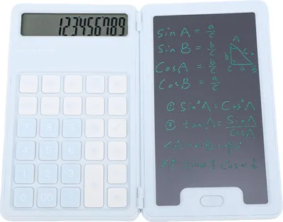 Immagine prodotto di Calcolatrice manuale, schermo LCD, blocco note, 12 tasti grandi, portatile, per la scuola e l'ufficio